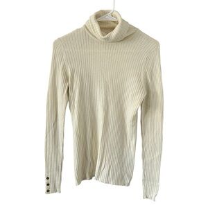 For Dillards Cream Ribbed Turtleneck Sweater